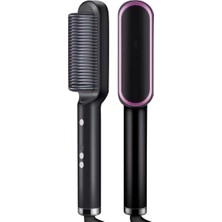 Serenity Haven Iyonlu Elektrikli Saç Düzleştirici Fırça - Siyah, Sağlıklı ve Parlak Saçlar Için