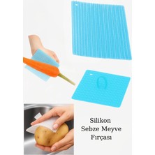 Silikon Sebze Meyve Temizleme Fırçası - Patates Havuç Kabuk Temizleyici Pratik El Fırçası