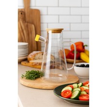 Sızdırmaz  ve Vakumlu Bambu Kapaklı Şık Yağdanlık & Sirkelik 900 ml
