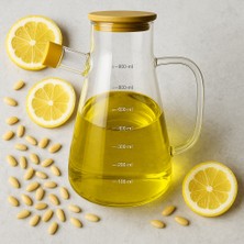 Sızdırmaz  ve Vakumlu Bambu Kapaklı Şık Yağdanlık & Sirkelik 900 ml
