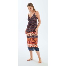 Anıl Bayan Ip Askılı Pamuklu Ince Kumaş Etnik Desenli Beach Wear ELBISE11483