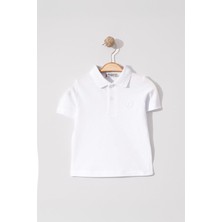 Erkek Çocuk Basic Beyaz Polo Yaka Tshirt 6-9 Yaş