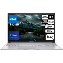 Asus Vivobook 15 I3-1315U 8 GB 256 GB SSD UHD Graphics Fhd 15.6" Windows 11 Pro Taşınabilir Bilgisayar X1504VA-NJ720AT41