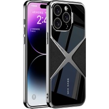 Apple iPhone 15 Pro Kılıf Ultra Ince Kamera Korumalı Pc + Deri Arka Yüzey Tknc X-Pro Kapak-Siyah