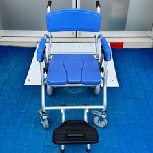 Bemor BME310 Mavi Alüminyum Banyo Tuvalet Tekerlekli Sandalyesi