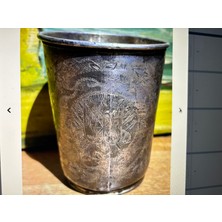 Osmanlı Dönemi  Tuğralı ve Şah Damgalı 58 Gram Gümüş Bardak 8 cm Boyunda 7 cm Çapında