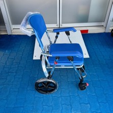 Bemor BME320 Mavi Alüminyum Banyo Tuvalet Tekerlekli Sandalyesi