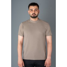 Zeki Özer Erkek Vizon Yarım Boğazlı Soft T-Shirt