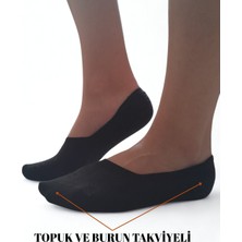 6'lı Bambu Siyah Kadın Babet ( Silikonlu-Dikişsiz-Takviyeli-Parfümlü) Çorap