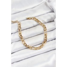 316L Çelik Gold Renk Zincir Erkek Bileklik - Lisinya