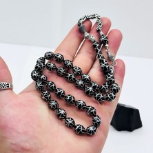 Özel Motif Işlemeli Erzurum Oltu Taşı Tesbih