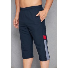 Erkek Şerit Detaylı Cepli Micro Deniz Kapri Lacivert 2668-L