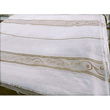 Taç Keten Tül Perde-1/2 Pile (Seyrek Pile)-En: 150 cm
