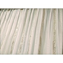 Taç Keten Tül Perde-1/2 Pile (Seyrek Pile)-En: 150 cm