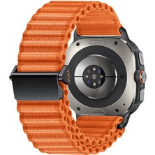 ​​galaxy Watch Ultra 47MM Tknc KRD-120 Naylon Kumaş Hasır Örgülü Kordon-Turuncu