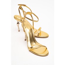 Jasmin Altın Cilt Tek Bantlı Kadın Topuklu Ayakkabı