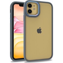 iPhone 11 Uyumlu Tknc Flora Kapak-Sierra Mavi