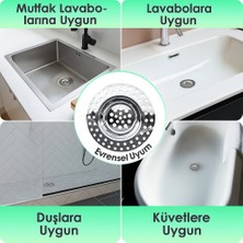 4'lü 304 Kalite Paslanmaz Çelik Lavabo Süzgeci | Gider Tıkanıklığı Önleyici Süzgeç Seti