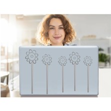 Defter Sticker,laptop Sticker  Gri Papatyalı  Pvc 48X33X0,5CM