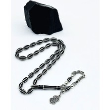 Mini Boy Gümüş Işlemeli Erzurum Oltu Taşı Tesbih