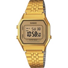 Guess Casio Kadın Kol Saati LA680WGA 9df Sarı Çelik Malzeme 5 ATM Suya Dayanıklı Casual Kullanım