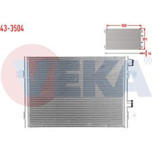 VEKA-43-3504 - Klıma Radyatoru Dacıa Logan (Ls) 1.5 Dcı 65 Hp M-T 2004-2012
