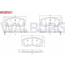 WALBURG-WDB501 - Fren Balata On Ikazlı Chevrolet Captıva (C100) 2.0 D 2006-2012 / Captıva (C140) 2.0 D 2012-2014 / Opel Antara 2.0 Cdtı A-T 2007-