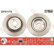 TRW-DF6117S - Fren Diski Ön Havalı Megane Iı 2.0/2.0dcı 05/04=> Clıo Iıı 2.0 16V Sport 02/06=>