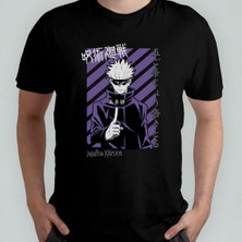 Jujutsu Kaisen Satoru Gojo %100 Pamuklu Bisiklet Yaka T-Shirt Model - 1