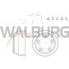 WALBURG-WDR1026 - Fren Kampanası Arka 5 Delık 259,2×113×220×120,7 Hyundaı H100 Kamyonet 2.5 D 2004-
