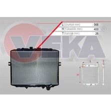 VEKA-16-2141B - Su Radyatoru (Kulaklı) Brazıng Hyundaı H100 2.5 D (Kamyonet+Mınıbus) 1997-2004