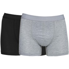 Trendhill Erkek 2'li Pamuklu Likralı Esnek Kumaş Boxer Set 7811-2 Konforlu ve Nefes Alan Kumaş
