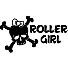 Roller Girl Sticker (Oto-Motor-Laptop-Duvar-Dekor) 10 x 5 cm