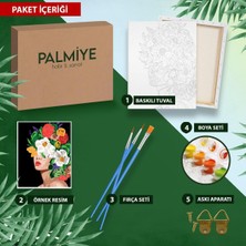 Palmiye Hobi Sanat Sayılarla Boyama Tuval Seti Fırça Boya Dahil (Çıtalı) 40x50 CM - Deniz Evler