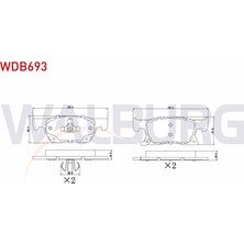 WALBURG-WDB693 - Fren Balata On Ikazlı Opel Astra K 1.6 Cdtı 15 Jant 2015- / Astra K 1.4i Turbo 15 Jant 2015-