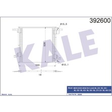 KALE-392600 - Klima Radyatörü Mercedes Benz (M-Class) ML230, ML320, ML350, ML430, ML500, ML270/400CDI 98<05 Kurutucusuz [brazıng Al/al] [520X526X16]