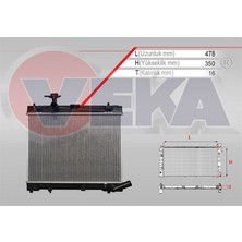 VEKA-16-4331B - Su Radyatoru Brazıng Toyota Yarıs (P13) 1.33 A-T/m-T Ac+/- 2011-