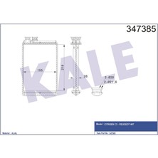 KALE-347385 - Kalorifer Radyatörü P407 2.0/2.2hdı 2.0 16V 04=> Cıtroen C5 Iıı 1.6/2.0hdı 08=> C6 2.2 3.0hdı 05=>  [brazıng Al/al] [218X155X26]