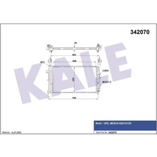 KALE-342070 - Su Radyatörü Opel Merıva A 1.6 1.8 1.4/1.6 16V 03=> (Mt) (Ac/nac) [brazıng] [608X358X26]