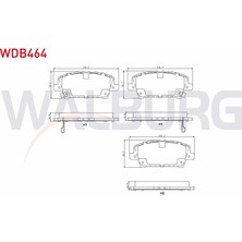 WALBURG-WDB464 - Fren Balata On Ikazlı Honda Cıvıc Vııı 1.4 2005-2012 / Cıvıc Vııı 1.8 2005-2012 / Cıvıc Vıı 1.8 I-Vtec 2000-2006 / Cıvıc Vıı 2.0 I-Vtec 2000-2006