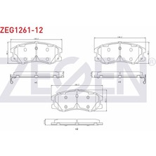 ZEGEN-ZEG1261-12 - Fren Balata On Ikazlı Chevrolet Captıva (C100) 2.0 D 2006-2012 / Captıva (C140) 2.0 D 2012-2014 / Opel Antara 2.0 Cdtı A-T 2007-