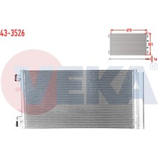 VEKA-43-3526 - Klıma Radyatoru Renault Megane Iıı 1.5 Dcı - 1.4i 16V - 2.0 Dcı - 2.0i 16V 2008- / Fluence 1.5 Dcı - 1.6 16V 2009- / Scenıc Iıı 1.4i 16V - 1.5 Dcı 2009-