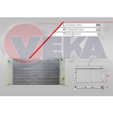 VEKA-16-1830 - Su Radyatoru Mekanık Fıat Stılo (192) 1.2 16V M-T Ac+/- 2001-2006