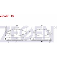 ZEGEN-ZEG331-04 - Fren Balata On Ikazlı Ford Escort Vıı 1.3 1995-1999 / Escort Vıı 1.4 1995-1999 / Escort Vıı 1.6 16V 1995-1999 / Escort Vıı 1.8i 1995-1999
