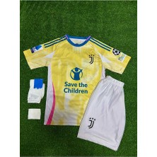 Juventuss 2024/25 Yeni Sezon Kenan Yıldız Deplasman Çocuk Forması 4'lü Set (Yellow)