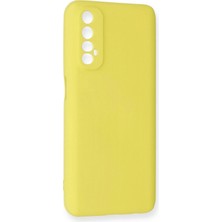 Realme 7 Kılıf Nano Içi Kadife Silikon - Sarı