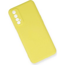 Realme 7 Kılıf Nano Içi Kadife Silikon - Sarı