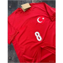 Türkiye Euro 2024 A.r.d.a-G.ü.l.e.r 8 Numara Yetişkin Forması (Kırmızı)