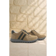 Rakerplus Hakiki Deri Kum Fermuarlı Bağcıklı Erkek Çocuk Spor Okul Ayakkabı