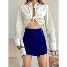 Gabardin Fermuarlı Şort Etek S24906